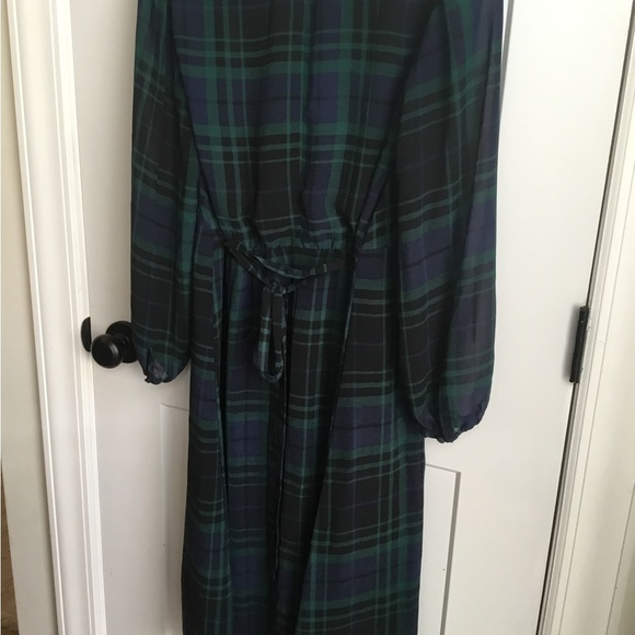 a new day Green and Blue Plaid Long Sleeve Dress Size Small - Picture 4 of 9